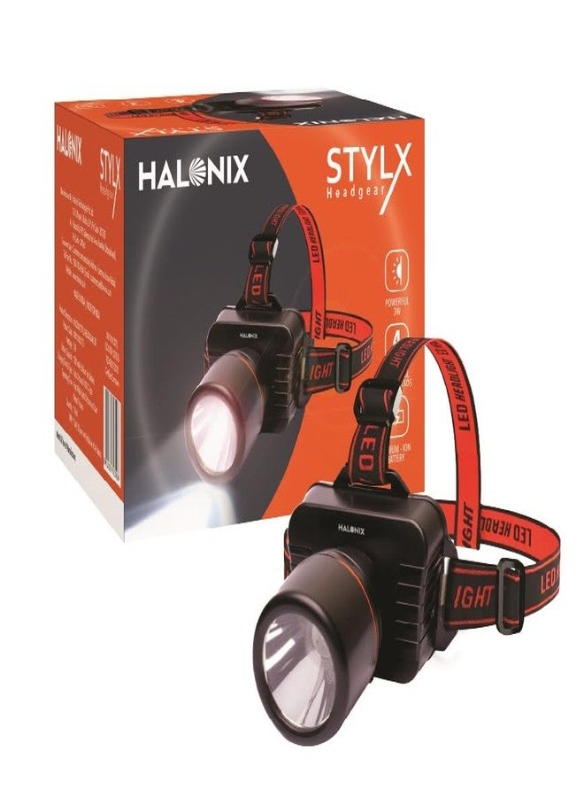 Halonix Stylex 3W Headgear Led Rechargeable Head Torch | Head Lamp |Flash Light | Headlamp| Waterproof Adjustable Head Lamp for Cycling, Camping, Hiking | - Image 1